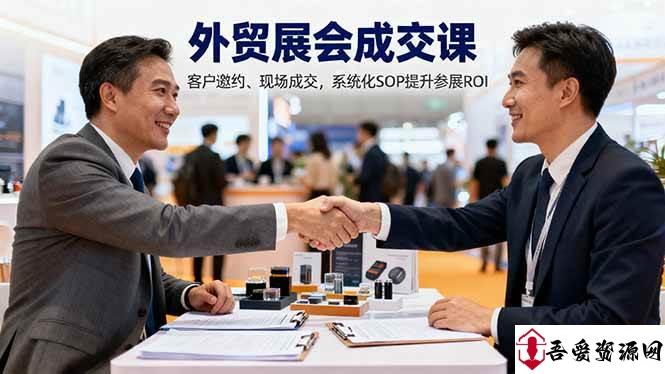 (16356期)外贸展会成交课,含目标制定、客户邀约、现场成交,系统化SOP提升参展ROI