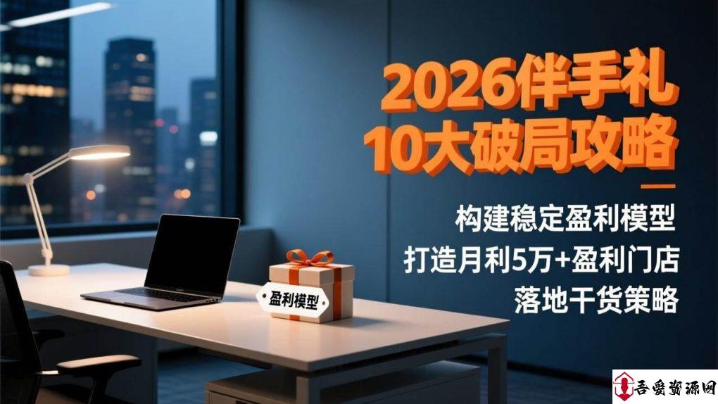 (17191期)2026伴手礼10大破局攻略:构建稳定盈利模型,打造月利5万+盈利门店,落地干货策略