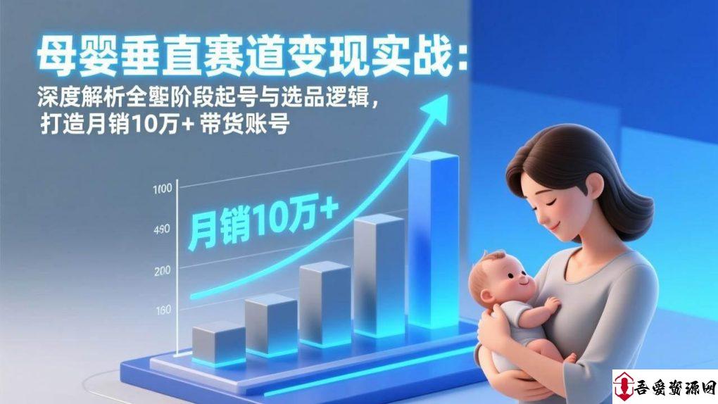 (17233期)母婴垂直赛道变现实战:深度解析三大阶段起号与选品逻辑,打造月销10万+带货账号