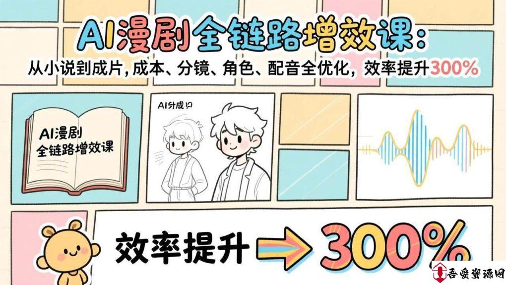 (17245期)AI漫剧全链路增效课:从小说到成片,成本、分镜、角色、配音全优化,效率提升300%