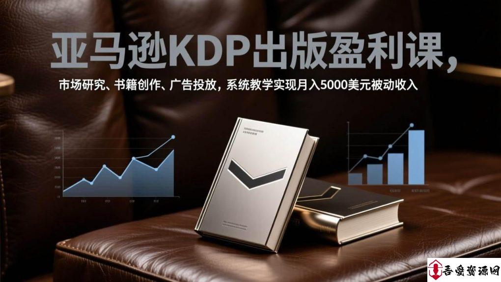 (17295期)亚马逊KDP出版盈利课,市场研究、书籍创作、广告投放,系统教学实现月入5000美元被动收入